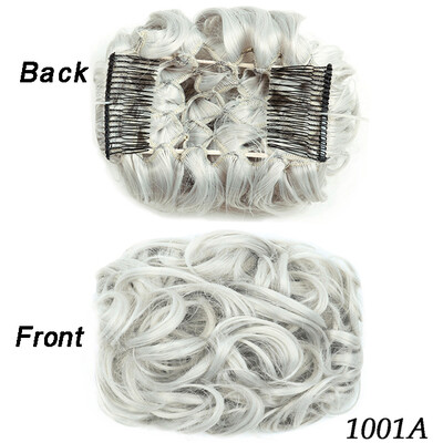 Netvarkingi plaukai Garbanotos kuodelės Chignon plauku pieštukas Prailginimai Scrunchie Updo Hair Pieces Sintetinės šukos su netvarkinga plaukų juostele moterims