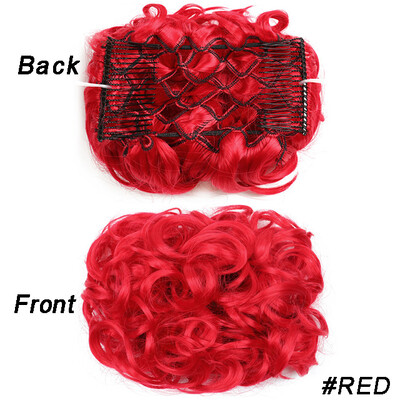 Netvarkingi plaukai Garbanotos kuodelės Chignon plauku pieštukas Prailginimai Scrunchie Updo Hair Pieces Sintetinės šukos su netvarkinga plaukų juostele moterims