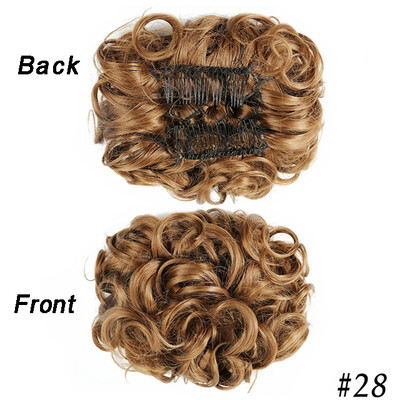 Netvarkingi plaukai Garbanotos kuodelės Chignon plauku pieštukas Prailginimai Scrunchie Updo Hair Pieces Sintetinės šukos su netvarkinga plaukų juostele moterims