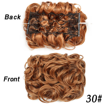 Netvarkingi plaukai Garbanotos kuodelės Chignon plauku pieštukas Prailginimai Scrunchie Updo Hair Pieces Sintetinės šukos su netvarkinga plaukų juostele moterims