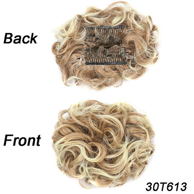 Netvarkingi plaukai Garbanotos kuodelės Chignon plauku pieštukas Prailginimai Scrunchie Updo Hair Pieces Sintetinės šukos su netvarkinga plaukų juostele moterims