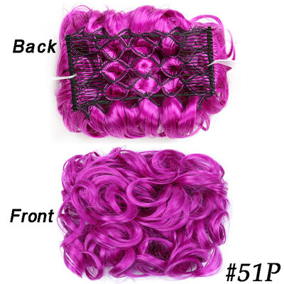 Netvarkingi plaukai Garbanotos kuodelės Chignon plauku pieštukas Prailginimai Scrunchie Updo Hair Pieces Sintetinės šukos su netvarkinga plaukų juostele moterims