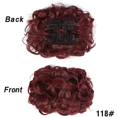 Netvarkingi plaukai Garbanotos kuodelės Chignon plauku pieštukas Prailginimai Scrunchie Updo Hair Pieces Sintetinės šukos su netvarkinga plaukų juostele moterims