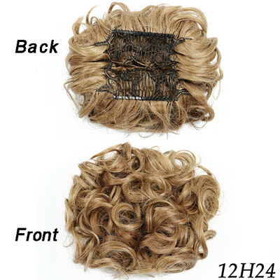 Netvarkingi plaukai Garbanotos kuodelės Chignon plauku pieštukas Prailginimai Scrunchie Updo Hair Pieces Sintetinės šukos su netvarkinga plaukų juostele moterims