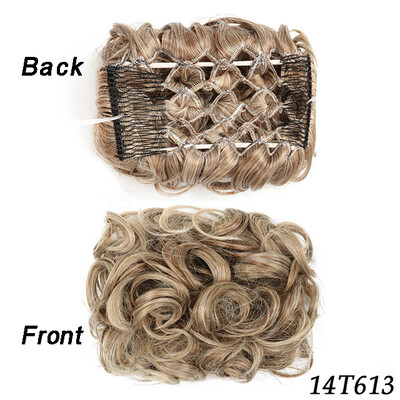 Netvarkingi plaukai Garbanotos kuodelės Chignon plauku pieštukas Prailginimai Scrunchie Updo Hair Pieces Sintetinės šukos su netvarkinga plaukų juostele moterims