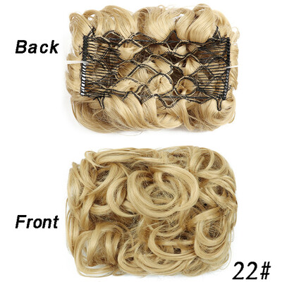 Netvarkingi plaukai Garbanotos kuodelės Chignon plauku pieštukas Prailginimai Scrunchie Updo Hair Pieces Sintetinės šukos su netvarkinga plaukų juostele moterims