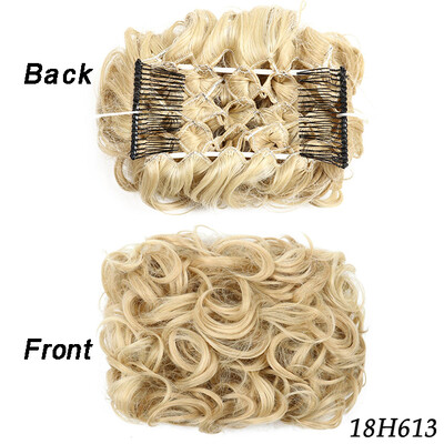 Netvarkingi plaukai Garbanotos kuodelės Chignon plauku pieštukas Prailginimai Scrunchie Updo Hair Pieces Sintetinės šukos su netvarkinga plaukų juostele moterims