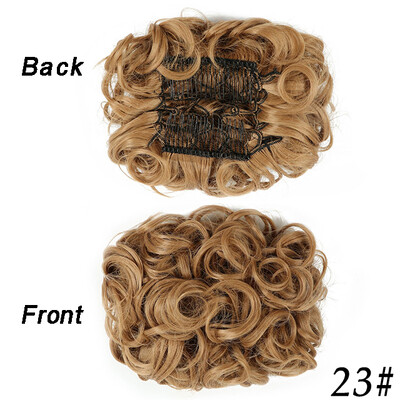 Netvarkingi plaukai Garbanotos kuodelės Chignon plauku pieštukas Prailginimai Scrunchie Updo Hair Pieces Sintetinės šukos su netvarkinga plaukų juostele moterims