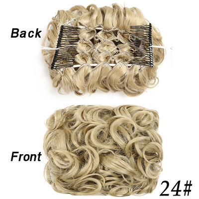 Netvarkingi plaukai Garbanotos kuodelės Chignon plauku pieštukas Prailginimai Scrunchie Updo Hair Pieces Sintetinės šukos su netvarkinga plaukų juostele moterims