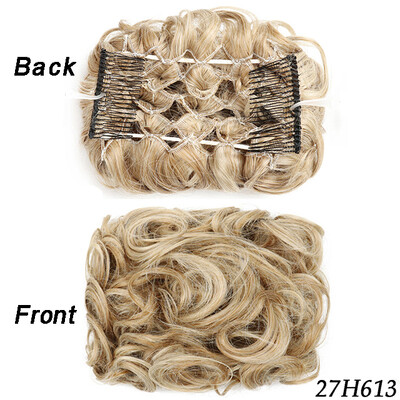 Netvarkingi plaukai Garbanotos kuodelės Chignon plauku pieštukas Prailginimai Scrunchie Updo Hair Pieces Sintetinės šukos su netvarkinga plaukų juostele moterims