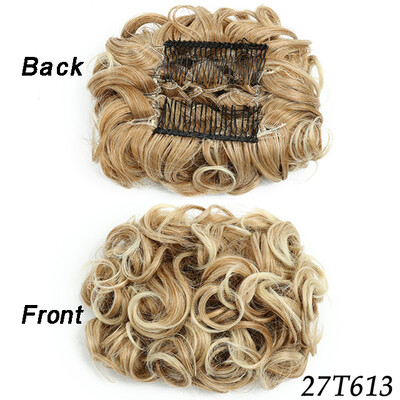 Netvarkingi plaukai Garbanotos kuodelės Chignon plauku pieštukas Prailginimai Scrunchie Updo Hair Pieces Sintetinės šukos su netvarkinga plaukų juostele moterims