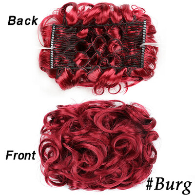 Netvarkingi plaukai Garbanotos kuodelės Chignon plauku pieštukas Prailginimai Scrunchie Updo Hair Pieces Sintetinės šukos su netvarkinga plaukų juostele moterims