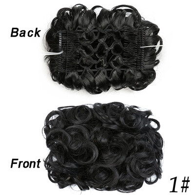 Netvarkingi plaukai Garbanotos kuodelės Chignon plauku pieštukas Prailginimai Scrunchie Updo Hair Pieces Sintetinės šukos su netvarkinga plaukų juostele moterims