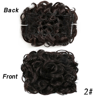 Netvarkingi plaukai Garbanotos kuodelės Chignon plauku pieštukas Prailginimai Scrunchie Updo Hair Pieces Sintetinės šukos su netvarkinga plaukų juostele moterims