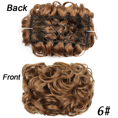 Netvarkingi plaukai Garbanotos kuodelės Chignon plauku pieštukas Prailginimai Scrunchie Updo Hair Pieces Sintetinės šukos su netvarkinga plaukų juostele moterims