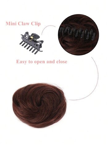 Aosiwig Synthetic Curly Bun Messy Chignon Elastic Band Hair Bun Hairpiece Donut Rubber Fake Hair Claw Clip Ponytail за жени