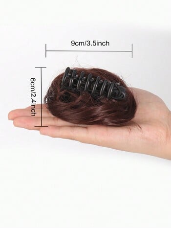 Aosiwig Synthetic Curly Bun Messy Chignon Elastic Band Hair Bun Hairpiece Donut Rubber Fake Hair Claw Clip Ponytail за жени