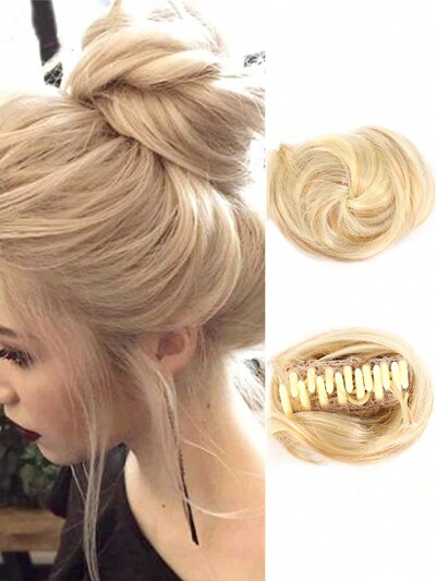 Aosiwig sünteetiline lokkis kukk räpane Chignon elastne riba juuksekummik juuksepael sõõrik kummist võltsjuukse küünis klamber hobusesaba naistele