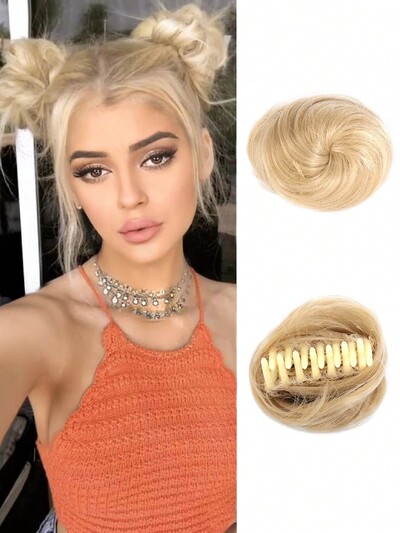 Aosiwig sünteetiline lokkis kukk räpane Chignon elastne riba juuksekummik juuksepael sõõrik kummist võltsjuukse küünis klamber hobusesaba naistele