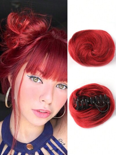 Aosiwig sünteetiline lokkis kukk räpane Chignon elastne riba juuksekummik juuksepael sõõrik kummist võltsjuukse küünis klamber hobusesaba naistele