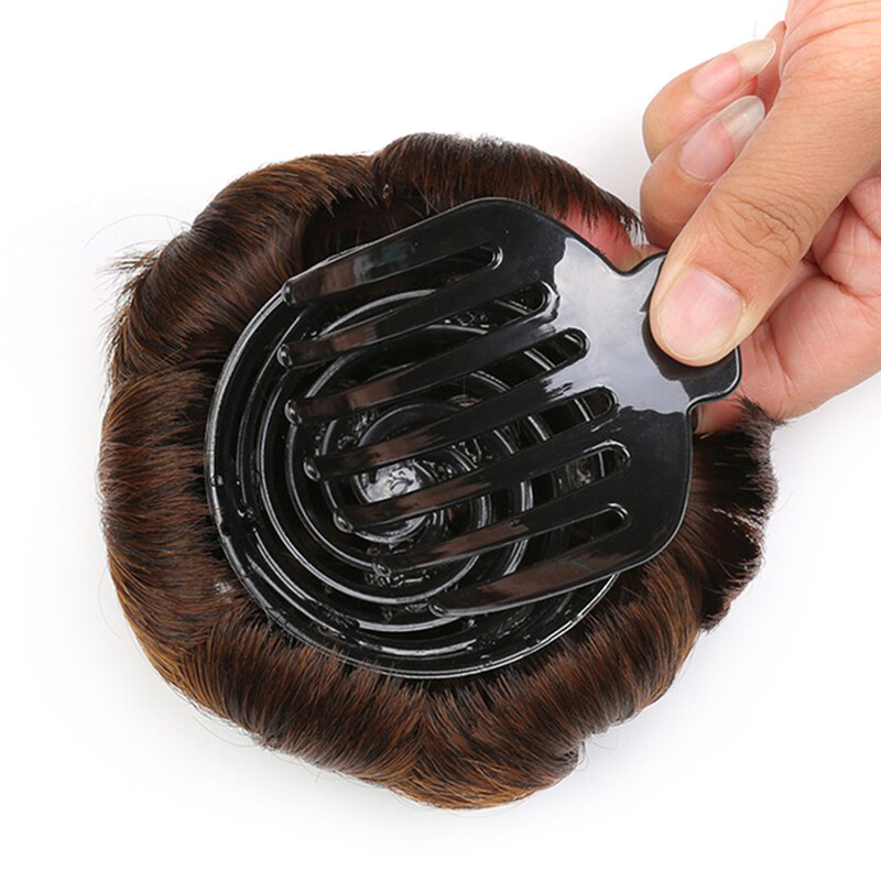 Soowee sünteetiliste juuste lokkis kate, mustad pruunid juuksed Chignon sõõrikurulliga juuksetükk juustele kukli klamber naistele