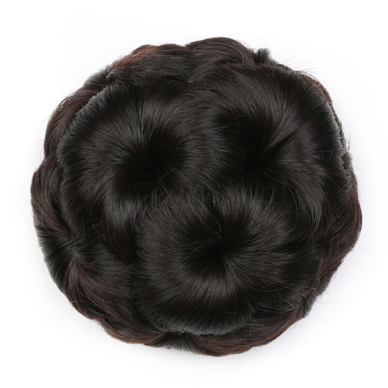 Soowee sünteetiliste juuste lokkis kate, mustad pruunid juuksed Chignon sõõrikurulliga juuksetükk juustele kukli klamber naistele