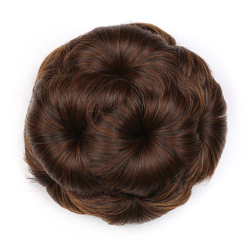 Soowee sünteetiliste juuste lokkis kate, mustad pruunid juuksed Chignon sõõrikurulliga juuksetükk juustele kukli klamber naistele