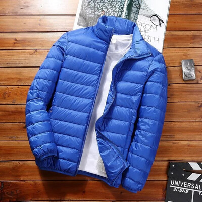 Φθινοπωρινό/χειμώνα Ελαφρύ βαμβακερό παλτό Ανδρικό κοντό γιακά με κουκούλα με κουκούλα για μεσήλικες