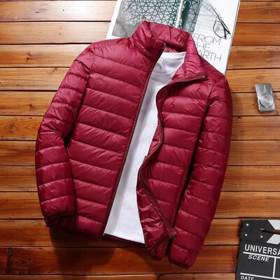 Φθινοπωρινό/χειμώνα Ελαφρύ βαμβακερό παλτό Ανδρικό κοντό γιακά με κουκούλα με κουκούλα για μεσήλικες