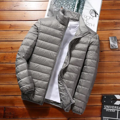 Φθινοπωρινό/χειμώνα Ελαφρύ βαμβακερό παλτό Ανδρικό κοντό γιακά με κουκούλα με κουκούλα για μεσήλικες