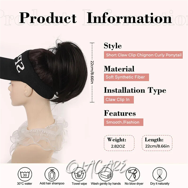 Netīrs bulciņu matu gabals, spīļveida saspraude matu bulciņās matu gabals sievietēm, taisns, īss, augsts zirgaste, pagarināms, izlocīts matu šķipsniņš meitenēm