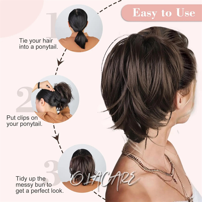 Netīrs bulciņu matu gabals, spīļveida saspraude matu bulciņās matu gabals sievietēm, taisns, īss, augsts zirgaste, pagarināms, izlocīts matu šķipsniņš meitenēm