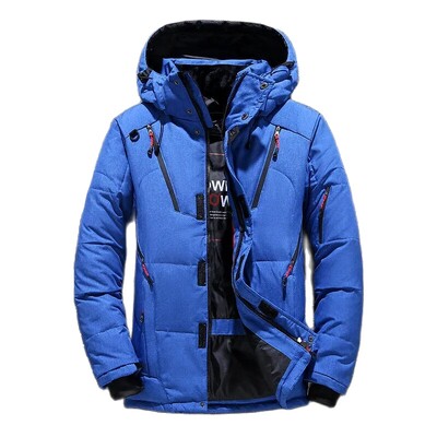 Φθινοπωρινό και Χειμώνα Νέο Ανδρικό μπουφάν μόδας Μακρυμάνικο Ζεστό Παχύ παλτό με κουκούλα Μονόχρωμο Παλτό με φερμουάρ υψηλής ποιότητας