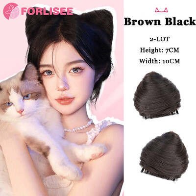 FORLISEE Synthetic Cat Ear Ball Wig Hair Ring Sweet Cool Spicy Girl Grab Clip Contract Lazy Man Hair Plate Magic Tool