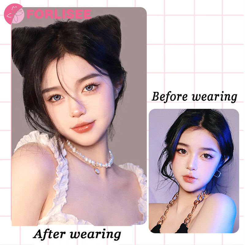 FORLISEE sünteetiline kassi kõrva kuulpea parukas juukserõngas magus lahe vürtsikas tüdruku haaramisklamber Leping laiska mehe juukseplaadi võluriist