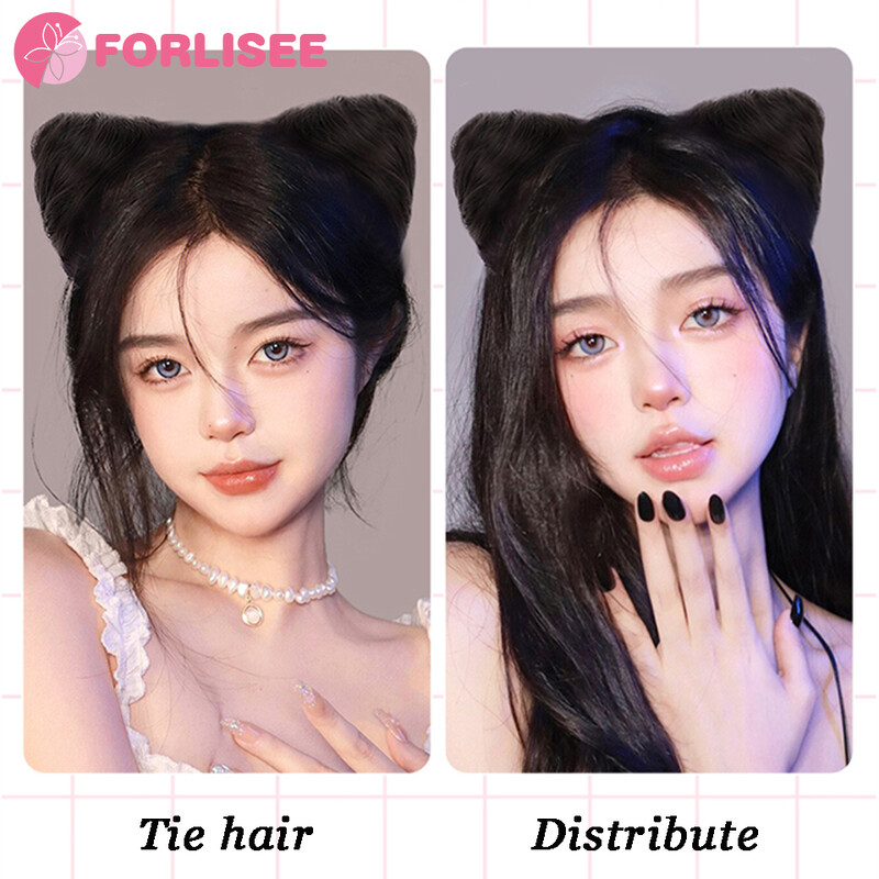 FORLISEE sünteetiline kassi kõrva kuulpea parukas juukserõngas magus lahe vürtsikas tüdruku haaramisklamber Leping laiska mehe juukseplaadi võluriist