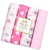 4tk/pakk 100% puuvillane beebitekk vastsündinule 76x76cm beebi voodilina superpehme tekk