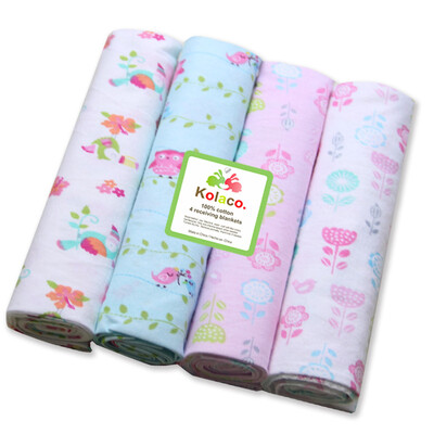 4tk/pakk 100% puuvillane beebitekk vastsündinule 76x76cm beebi voodilina superpehme tekk