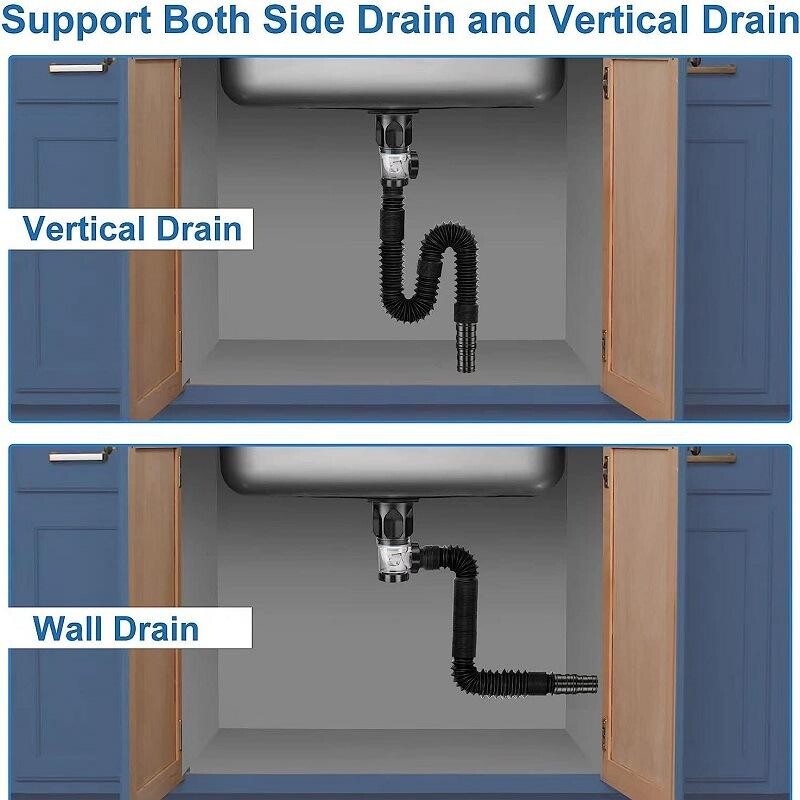 Odvodna cijev kuhinjskog sudopera Fleksibilno rastezljivo cjedilo za dezodorans Cjevovod za umivaonik Cjedilo za sudoper protiv začepljenja Odvodna cijev