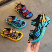 Berniukų basutės nuo 1 iki 12 metų minkštu padu neslystančios sandalai animaciniai apatiniai drabužiai maži ir vidutinio dydžio vaikiški paplūdimio sandalai