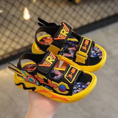 Berniukų basutės nuo 1 iki 12 metų minkštu padu neslystančios sandalai animaciniai apatiniai drabužiai maži ir vidutinio dydžio vaikiški paplūdimio sandalai