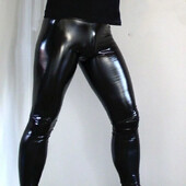 Χαμηλόμεση σέξι ανδρικό στενό παντελόνι Νέο απομιμητικό δέρμα μαύρο Stage Performance Sexy δερμάτινο παντελόνι