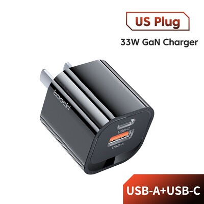 Toocki GaN USB Type C Charger Преносимо високоскоростно зарядно устройство за iPhone Xiaomi 13 Oneplus Realme PD3.0 QC3.0 PPS Мобилен мобилен телефон