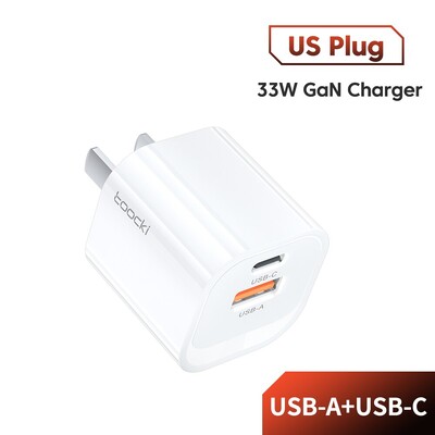 Toocki GaN USB Type C Charger Преносимо високоскоростно зарядно устройство за iPhone Xiaomi 13 Oneplus Realme PD3.0 QC3.0 PPS Мобилен мобилен телефон