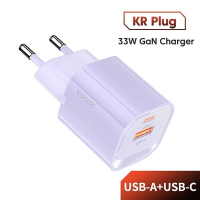Toocki GaN USB Type C Charger Преносимо високоскоростно зарядно устройство за iPhone Xiaomi 13 Oneplus Realme PD3.0 QC3.0 PPS Мобилен мобилен телефон