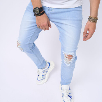 Street style Hip Hop Ripped Stylish Men Slim Pencil Τζιν Παντελόνι Τρύπες Stretch Denim Παντελόνι Ανδρικά Ρούχα