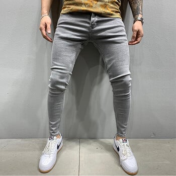 Ελαστική μέση Skinny Jeans Ανδρικά Μαύρα Business Casual Streetwear Jogger Παντελόνια Ανδρικά Τζιν Biker Slim Man Fashion Τζιν παντελόνι