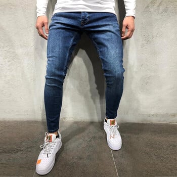 Ελαστική μέση Skinny Jeans Ανδρικά Μαύρα Business Casual Streetwear Jogger Παντελόνια Ανδρικά Τζιν Biker Slim Man Fashion Τζιν παντελόνι