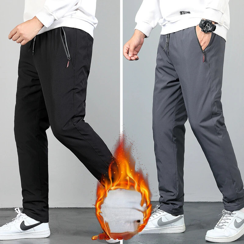 Ανδρικό χειμωνιάτικο βαμβακερό παντελόνι θερμικό παντελόνι φούτερ ελαστικό κορδόνι μέσης Παχύ Joggers Sportswear Streetwear 5XL