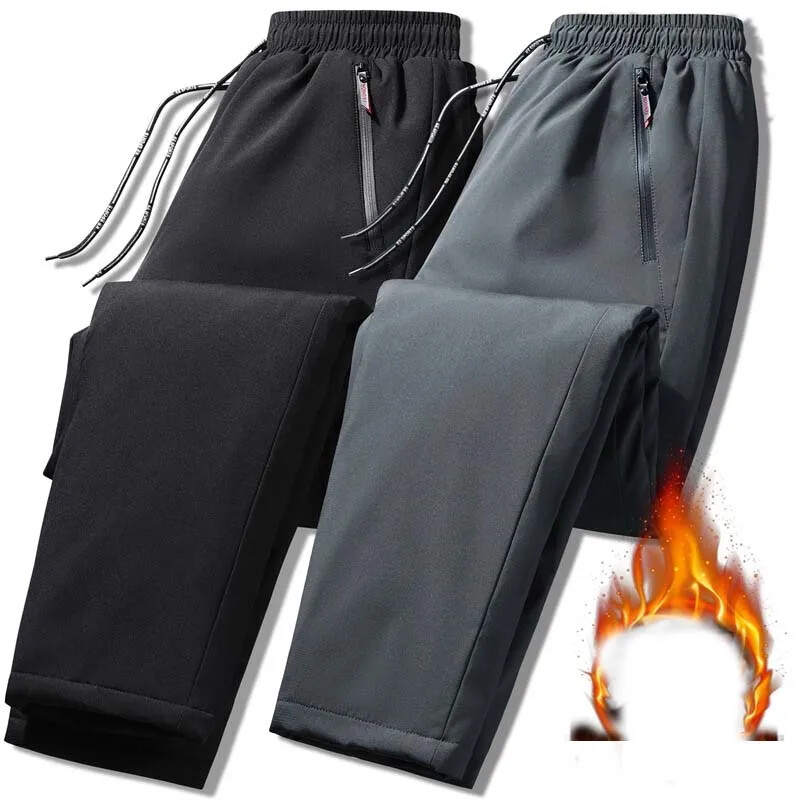 Ανδρικό χειμωνιάτικο βαμβακερό παντελόνι θερμικό παντελόνι φούτερ ελαστικό κορδόνι μέσης Παχύ Joggers Sportswear Streetwear 5XL